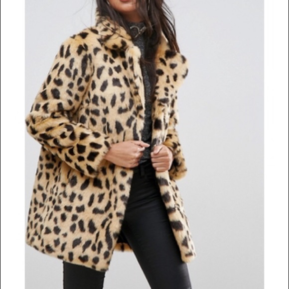 ASOS Jackets & Blazers - ASOS Fur Leopard Coat